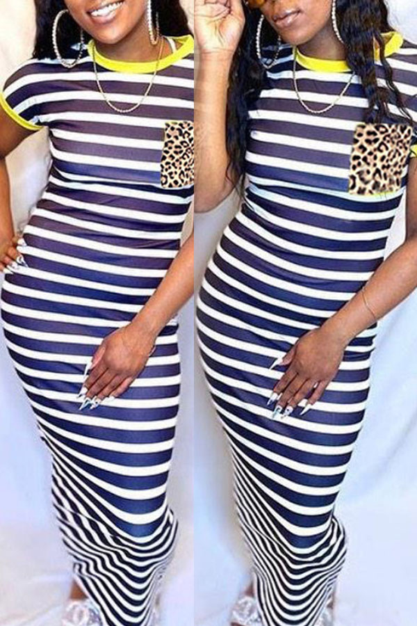 

lovely Casual Striped Yellow Ankle Length Dress