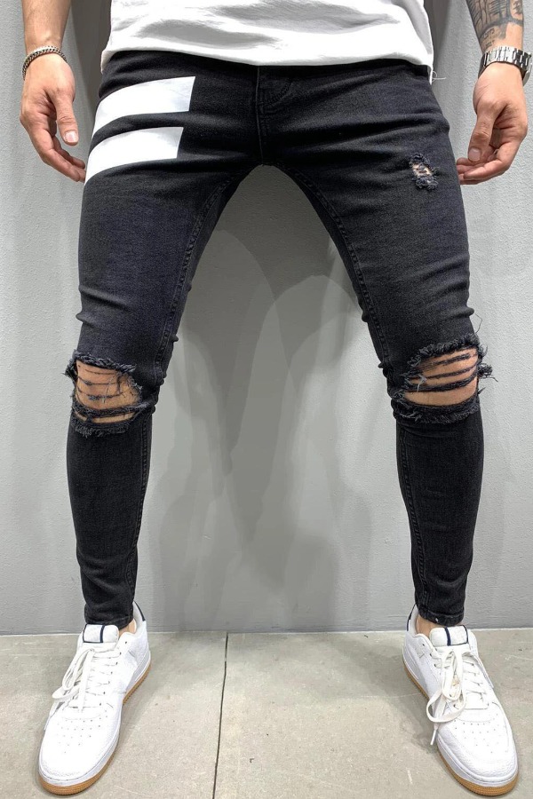 

lovely Casual Hollow-out Black Jeans