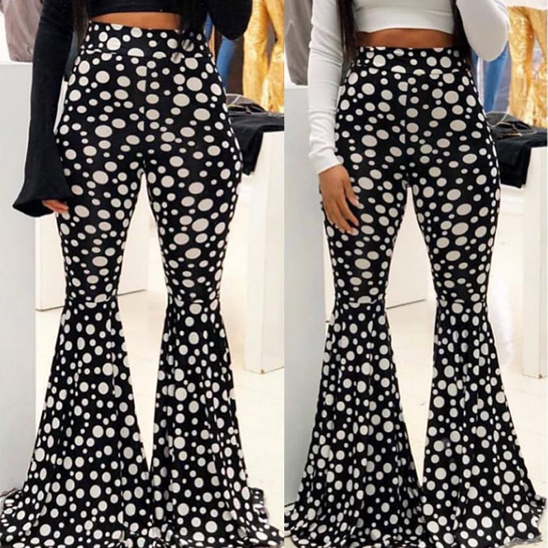 

lovely Trendy Dot Print Black and White Pants