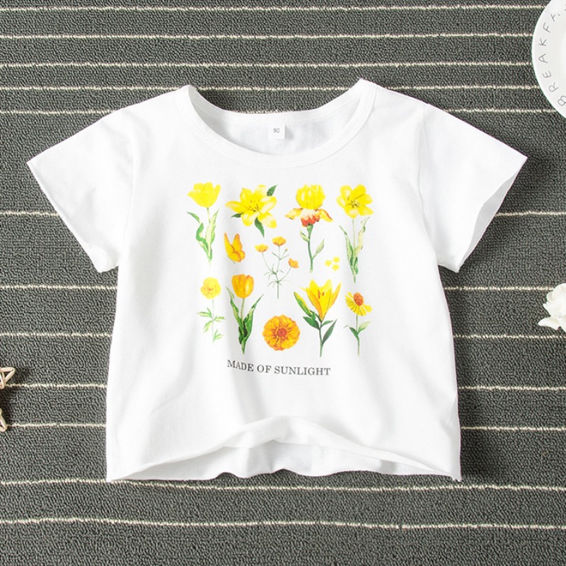 

lovely Leisure O Neck Print White Girl T-shirt