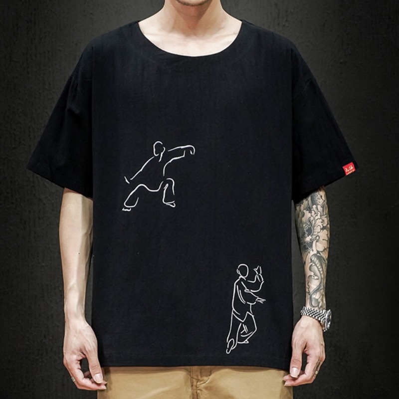 

lovely Casual O Neck Print Black T-shirt