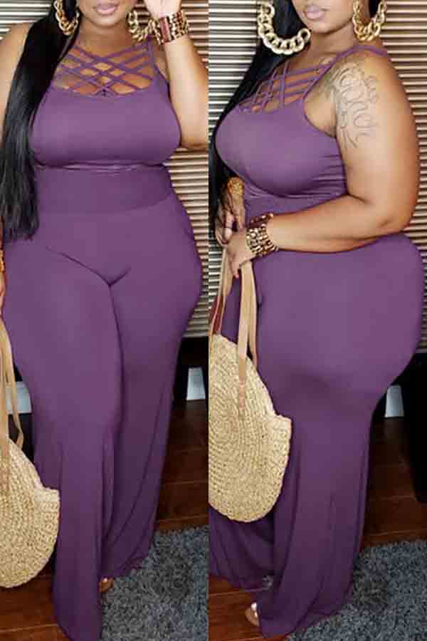 plus size purple jumpsuit