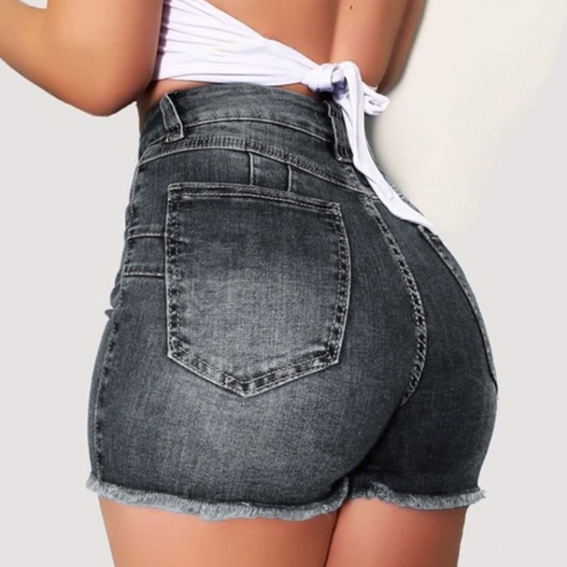 

lovely Trendy Basic Grey Denim Shorts