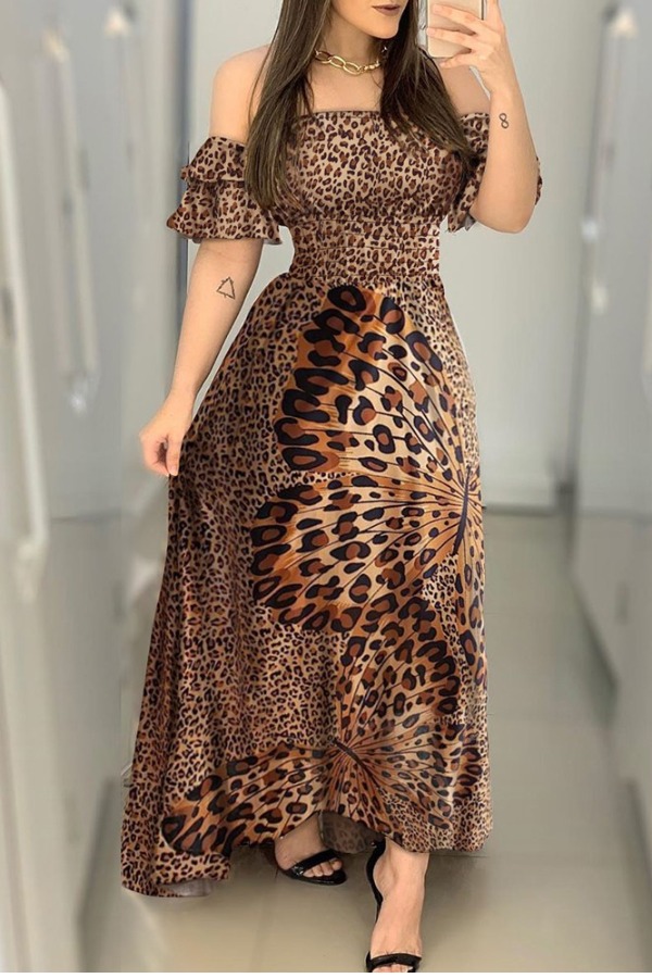 

Lovely Trendy Leopard Print Maxi Dress