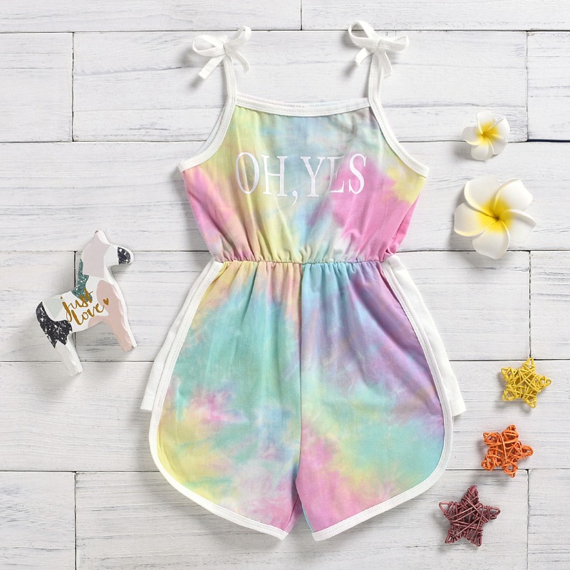 

lovely Stylish Tie-dye Multicolor Girl One-piece Romper, Multi