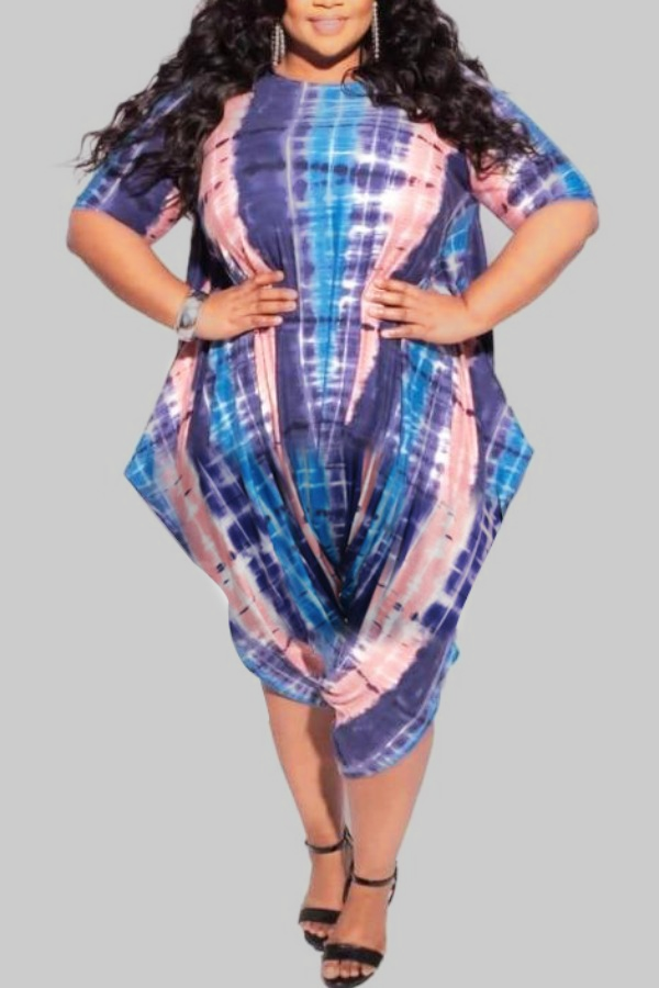 

Lovely Trendy Striped Print Plus Size One-piece Jumpsuit, Stripe