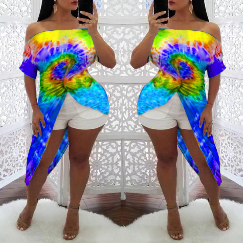 

Lovely Trendy Tie-dye Yellow Plus Size Blouse