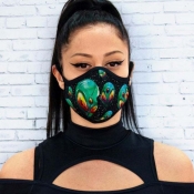 Lovely Stylish Print Dustproof Green Face Protecti
