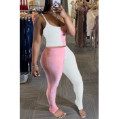 lovely Sexy Patchwork White Plus Size Two-piece Pa