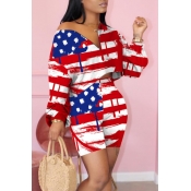 Lovely Casual V Neck Print Red Two-piece Shorts Se