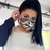 Lovely Casual Print Brown Face Mask