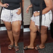 Lovely Stylish Basic Purple Plus Size Shorts