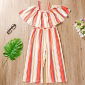 lovely Trendy Striped Red Girl One-piece Jumpsuit
