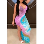 Lovely Bohemian Spaghetti Strap Backless Purple Ma