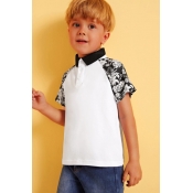 lovely Casual Patchwork White Boy T-shirt