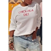 lovely Casual Letter Print White Blouse