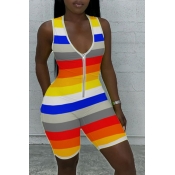 lovely Leisure Striped Yellow One-piece Romper