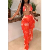 LW Tie-dye Flounce Design Cover-up (Two-piece)
