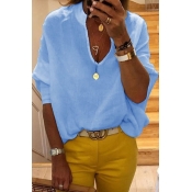 lovely Leisure Loose Blue Blouse