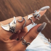 lovely Stylish 5-piece Silver Ring