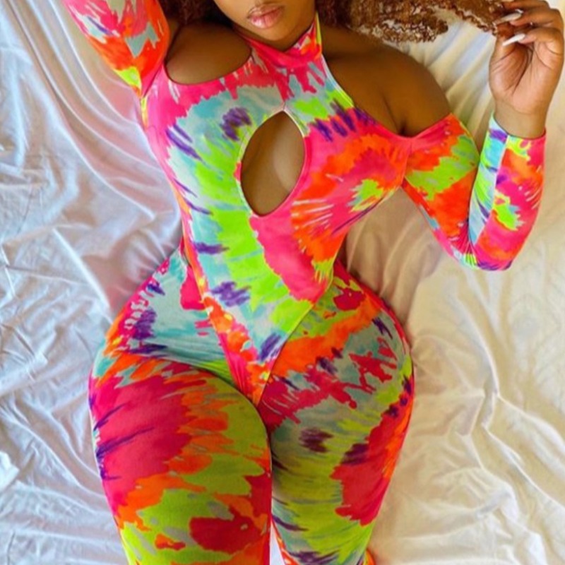 

lovely Stylish Tie-dye Red Plus Size Two-piece Pants Set