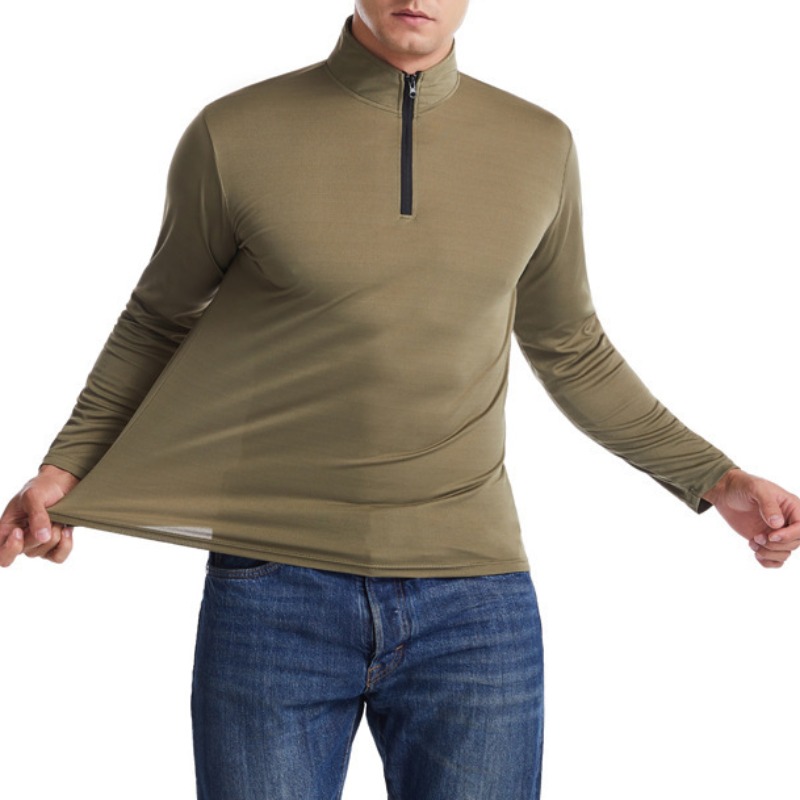 

lovely Casual Zipper Design Army Green T-shirt