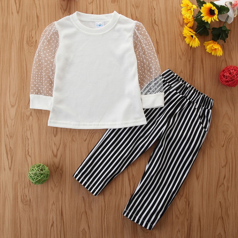 

lovely Casual O Neck Patchwork White Girl Two-piece Pants Set