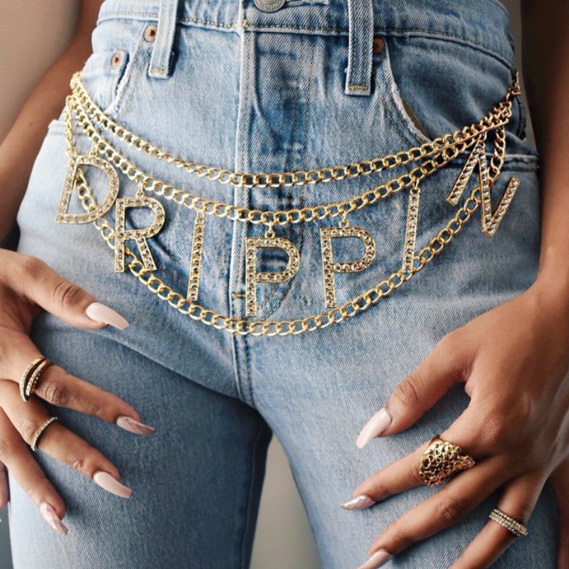

lovely Stylish Letter Gold Body Chain