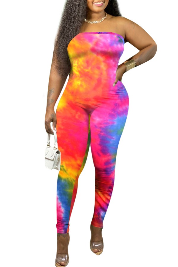 

lovely Trendy Tie-dye Red One-piece Jumpsuit