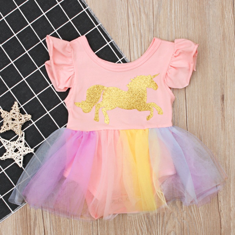 

lovely Sweet Print Patchwork Pink Girl Mini Dress
