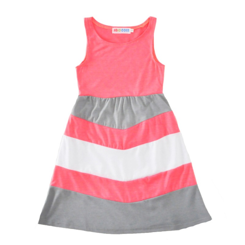 

lovely Casual Patchwork Pink Girl Ankle Length Dress