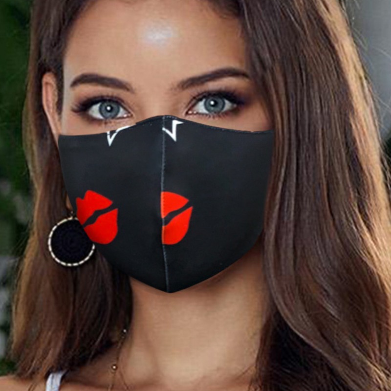 

lovely Lip Print Black Face Mask