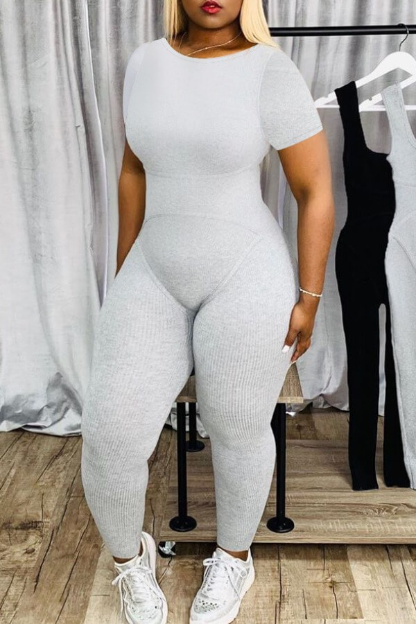 

lovely Stylish Skinny Grey One-piece Jumpsuit