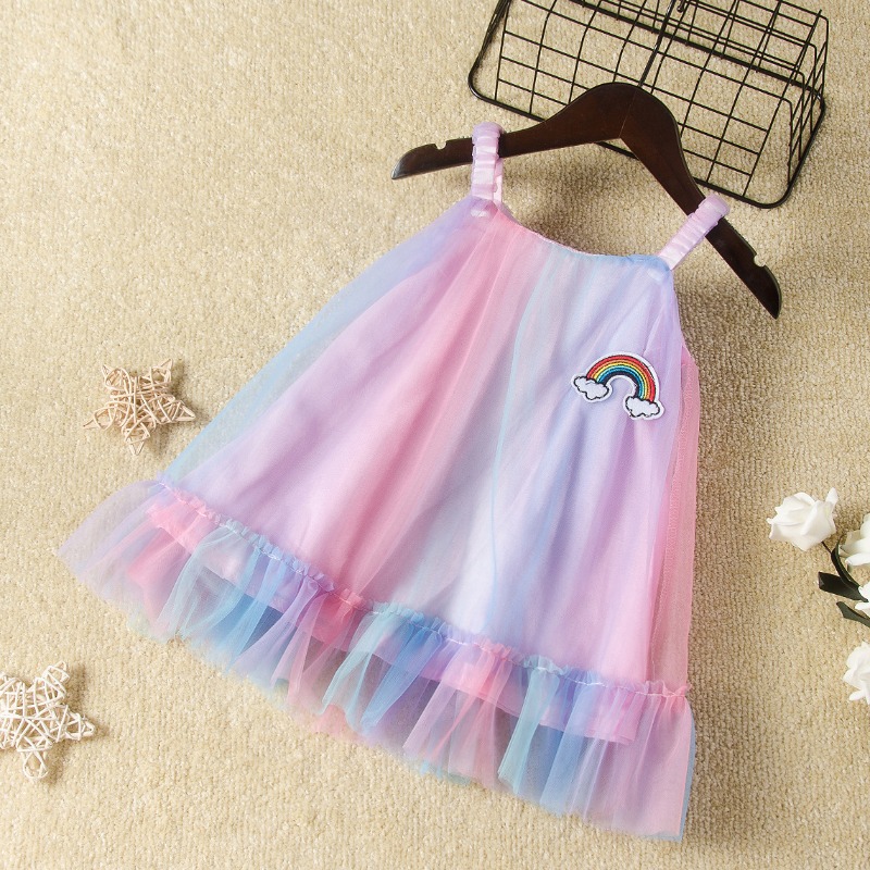 

lovely Sweet Gradual Change Multicolor Girl Mini Dress, Multi