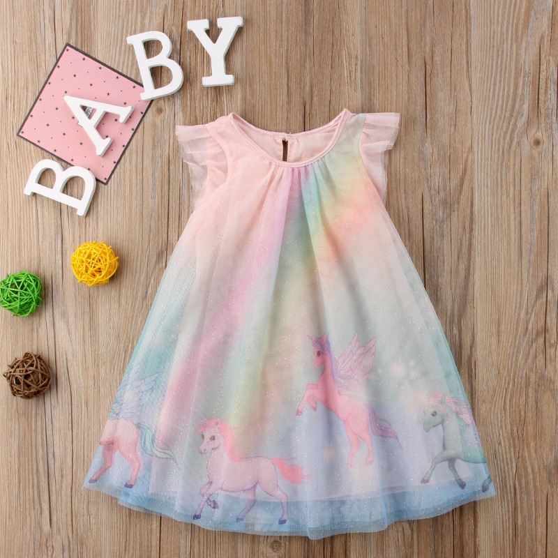 

lovely Casual Tie-dye Baby Blue Girl Knee Length Dress