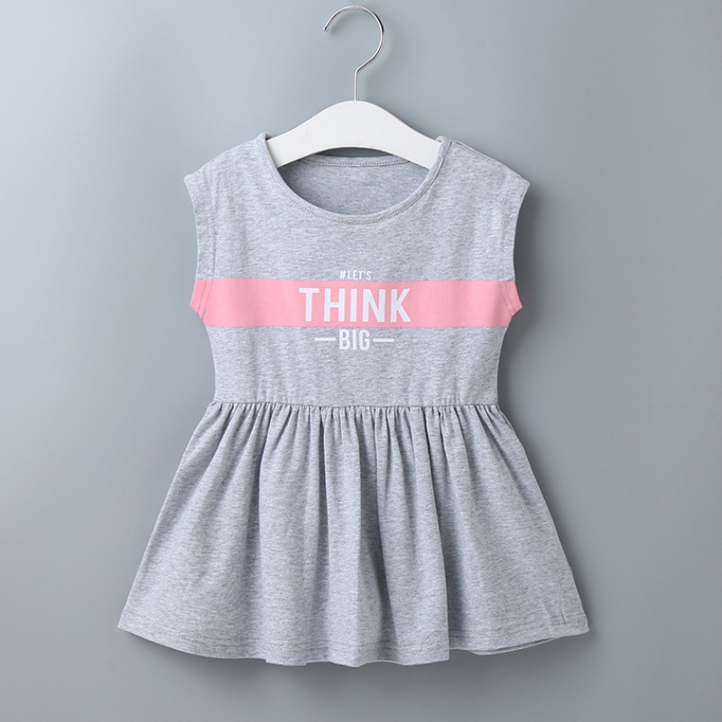 

lovely Leisure Letter Print Grey Girl Mini Dress