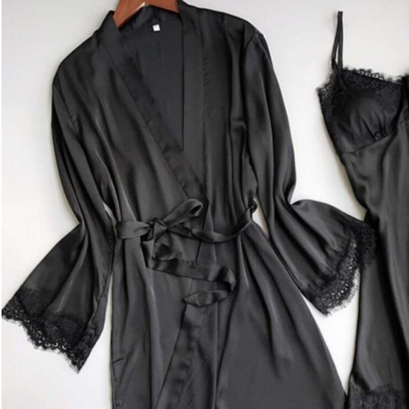 

lovely Cosy Lace-up Black Sleepwear