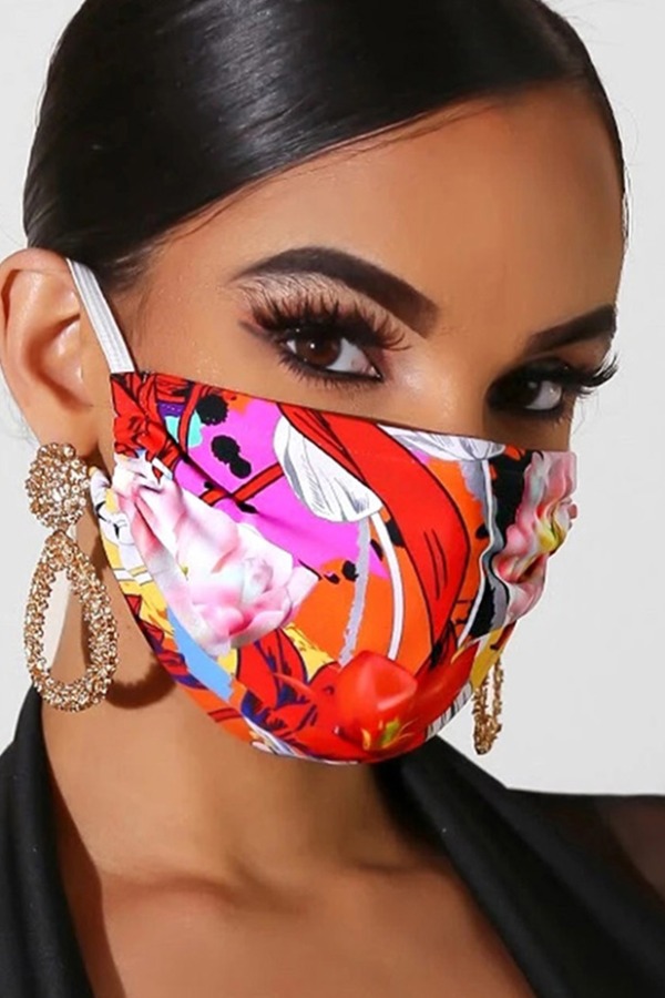 

lovely Print Red Face Mask