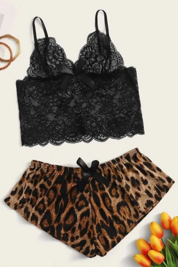 

lovely Sexy Leopard Print Sleepwear