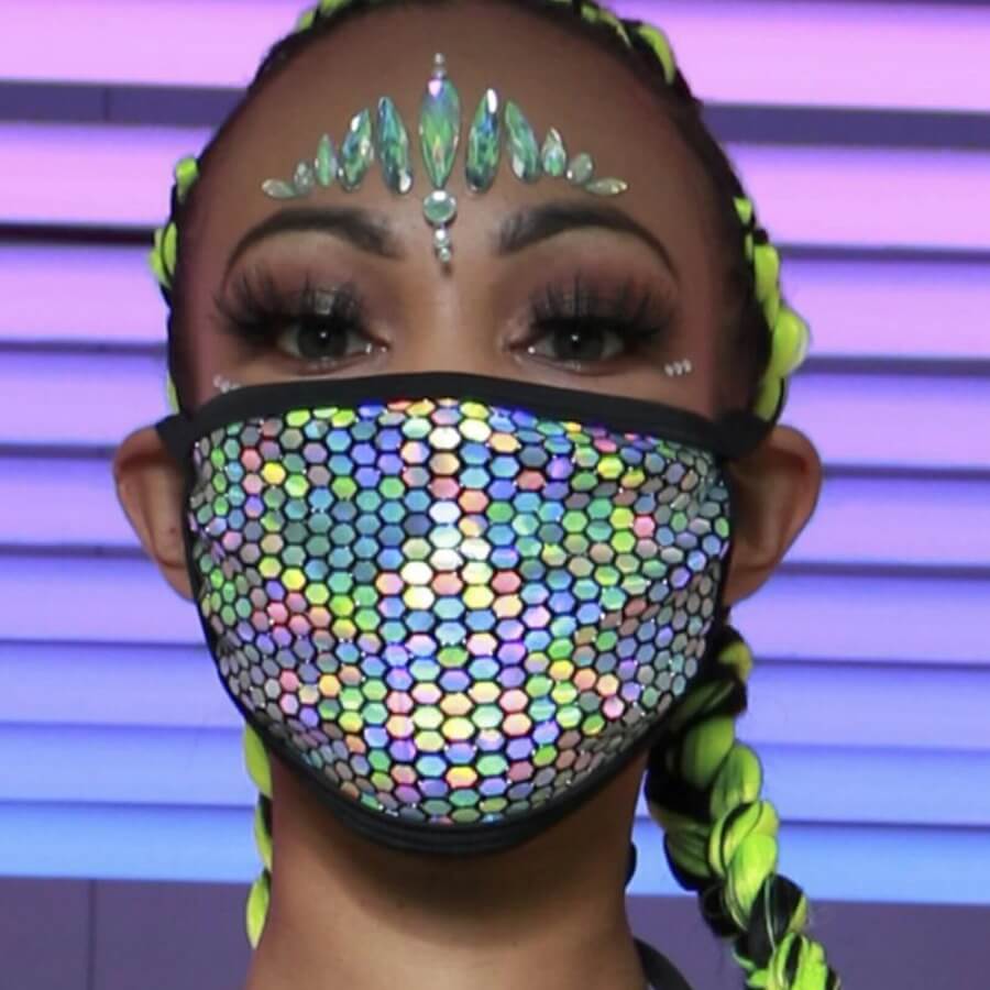 

lovely Patchwork Black Face Mask