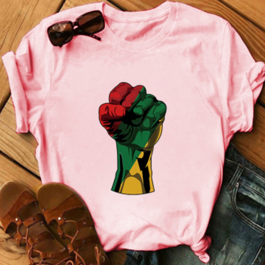 

lovely Leisure O Neck Print Pink T-shirt