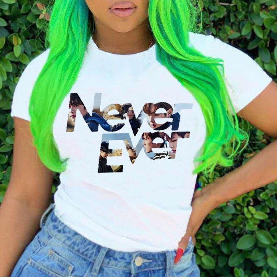 

lovely Casual O Neck Letter Print White T-shirt