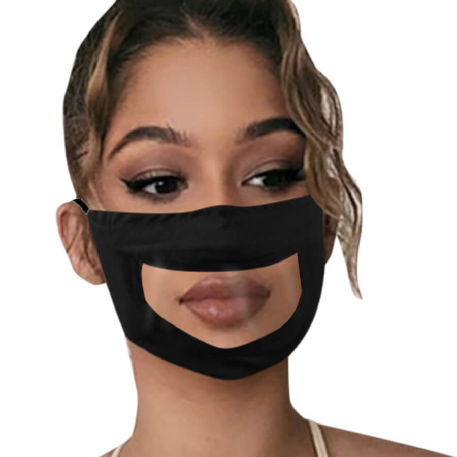 

lovely Print Patchwork Black Face Mask