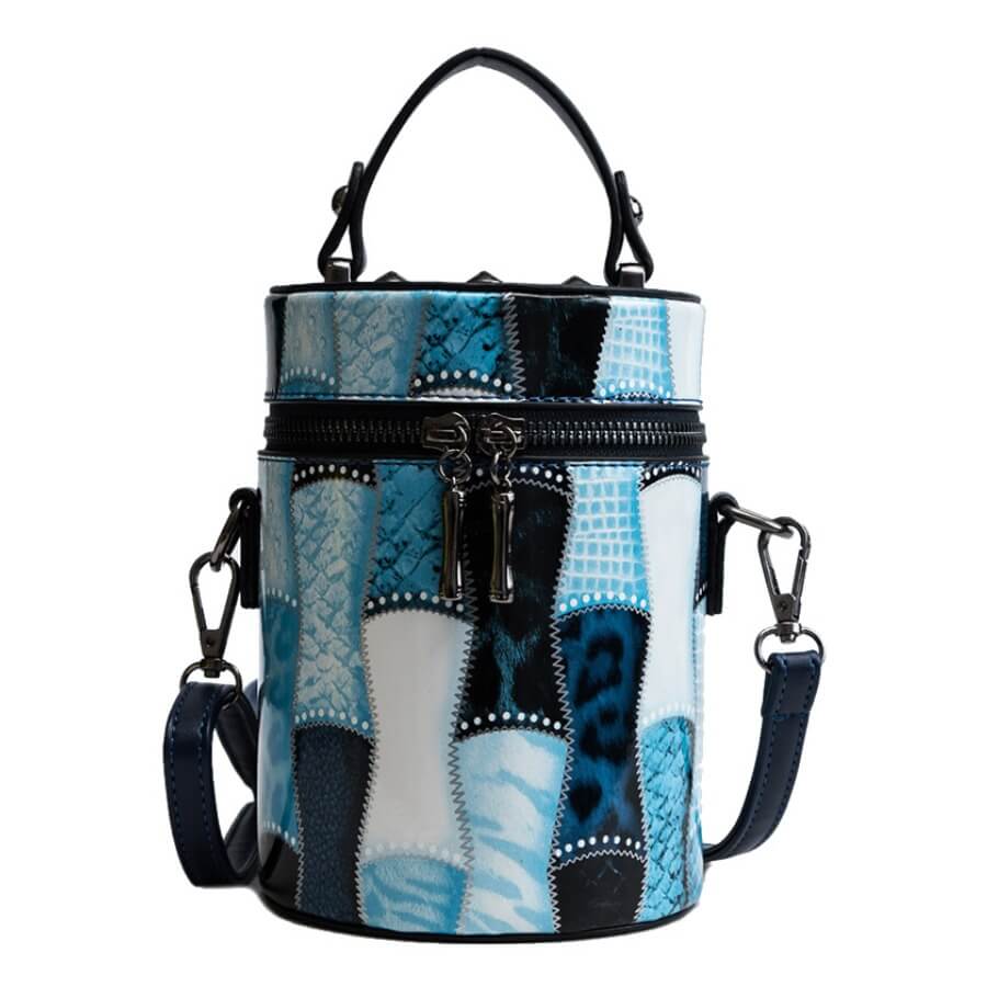 

Lovely Trendy Color-lump Patchwork Blue Crossbody Bag