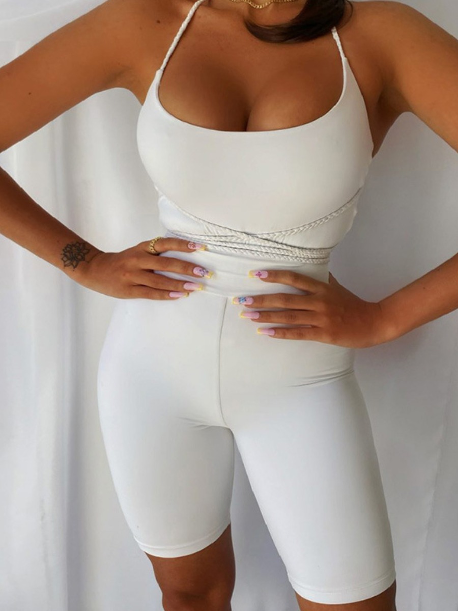 

lovely Sportswear Skinny White One-piece Romper