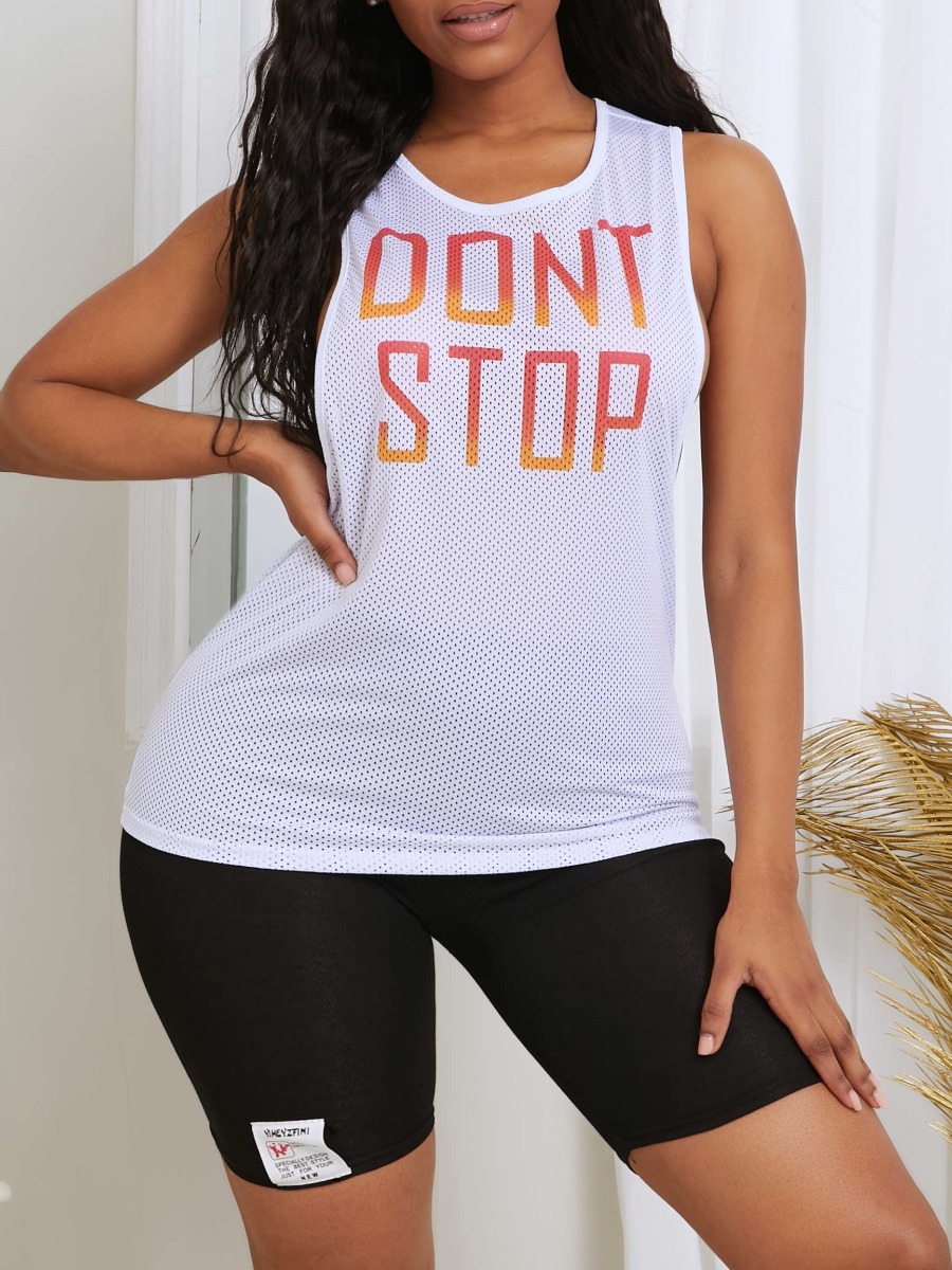 

lovely Sportswear O Neck Letter Print White Loungewear