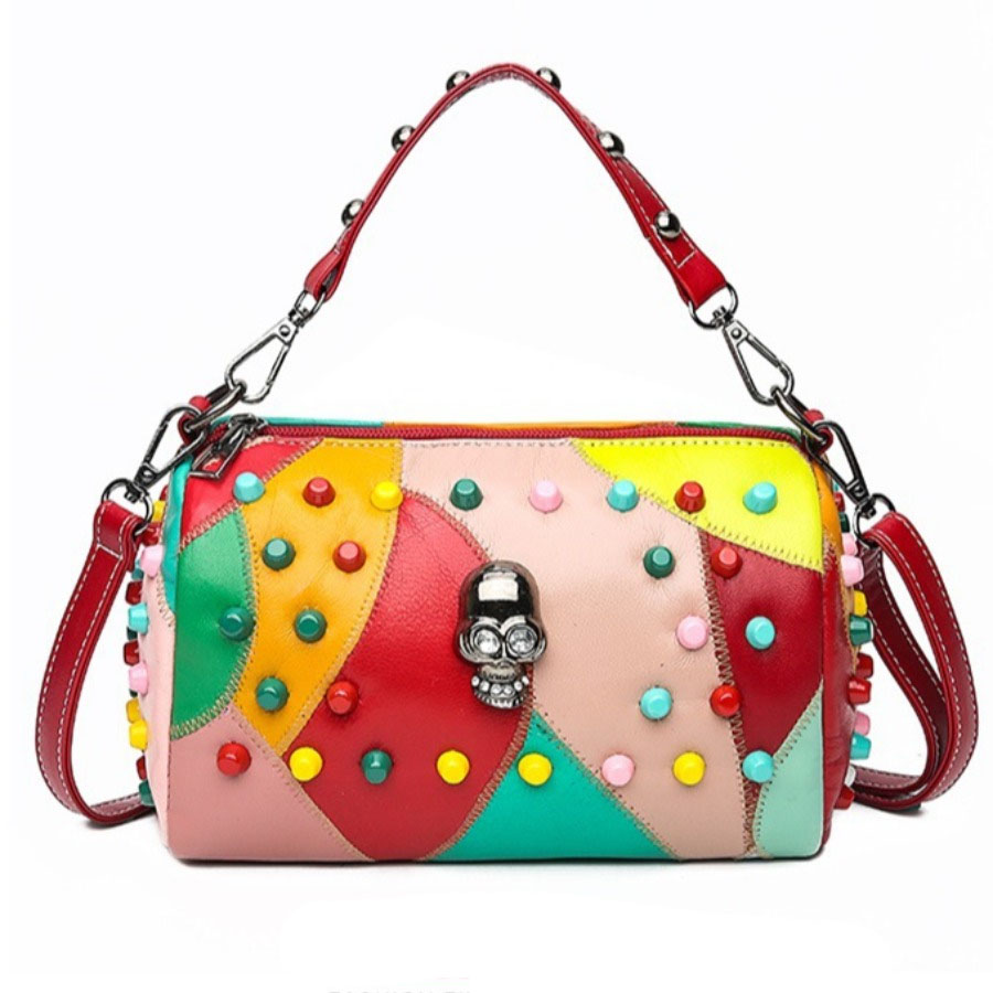 

lovely Chic Rivet Decorative Multicolor Messenger Bag, Multi
