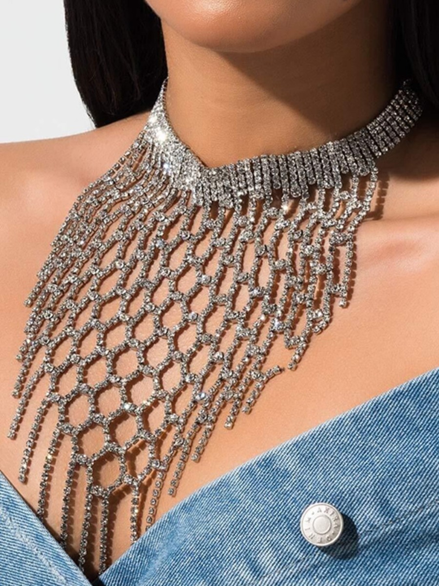 

lovely Sexy Tassel Design Silver Necklace