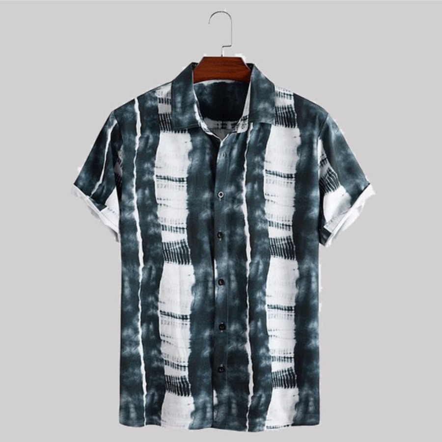 

lovely Stylish Turndown Collar Print White Shirt
