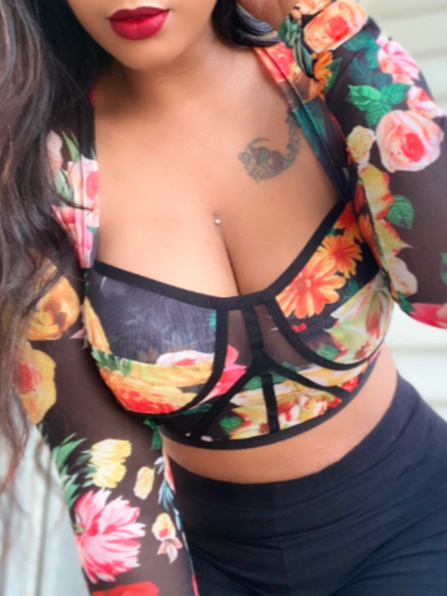 

Lovely Trendy Plants Print Yellow Blouse